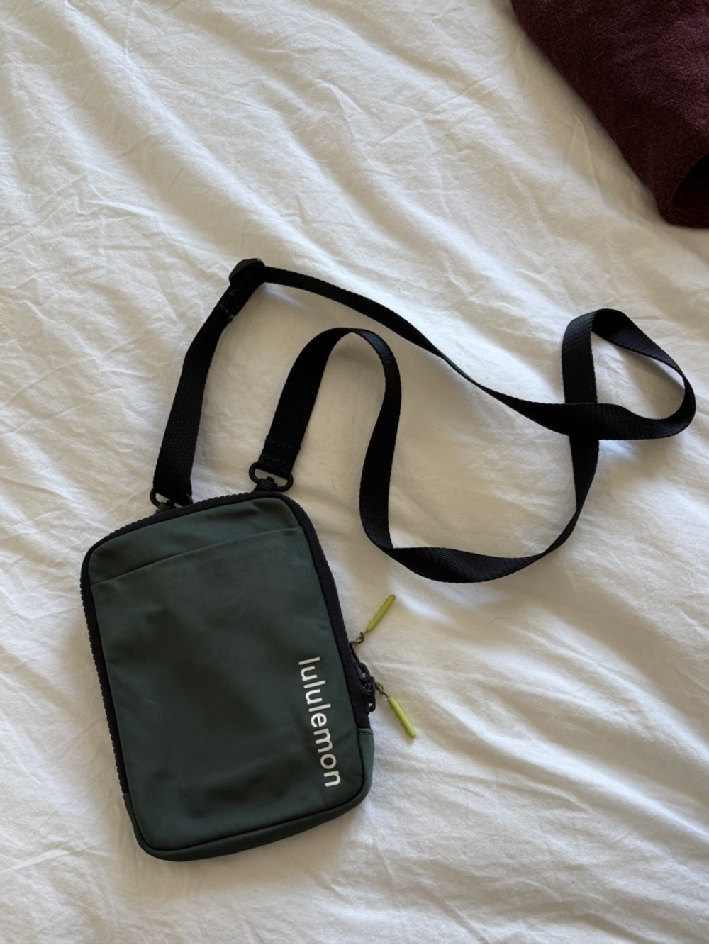 lululemon athletica Dark Green Crossbody with Black Strap